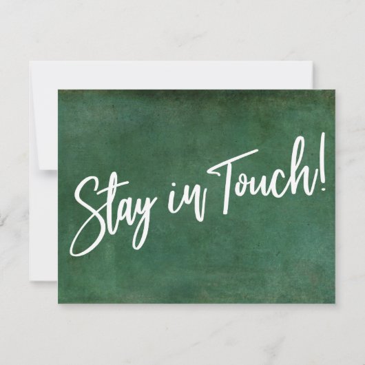 "J'ai bougé" Typographie Grunge Green Faire-part (Dos)