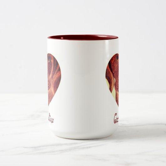 J'Ai Coeur Chocolates Mug café à deux tons (Centre)