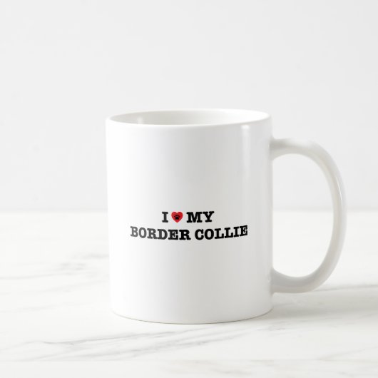 J'Ai Coeur Ma Frontière Collie Café Mug (Droite)