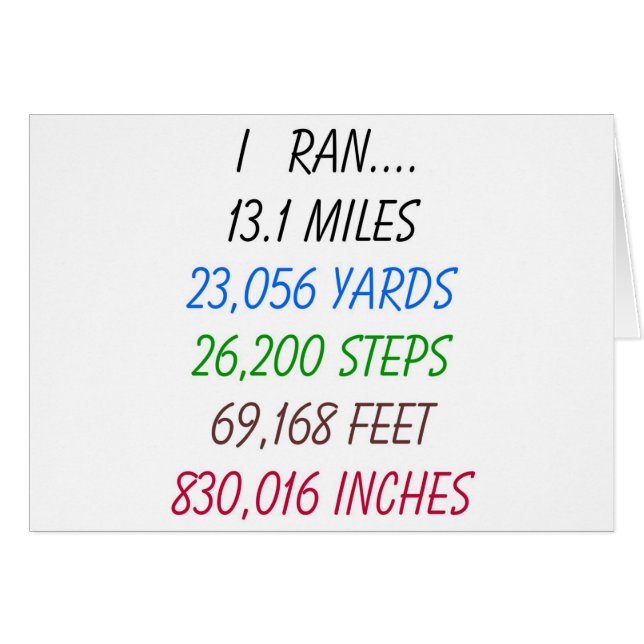 J'ai couru 13,1 milles (Devant horizontal)