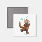 J'ai couru panda rouge magnet frigo (Recto/Verso)