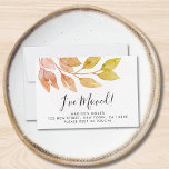 J'ai déménagé Automne Moving Faire-part Mini carte<br><div class="desc">Cette mini-carte en mouvement est décorée de feuillage d'aquarelle minimaliste dans les tons verts. Facile à personnaliser. Aquarelle originale © Michele Davies.</div>