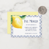 J'ai déménagé | Carte Faire-part Citron d'été (Devant/Arrière en situation)