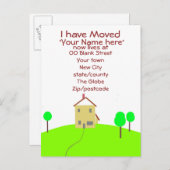 J'ai déménagé carte postale personnalisée (Devant / Derrière)