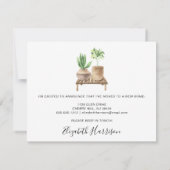 J'ai déménagé des Plantes Boho Moving Faire-part (Dos)