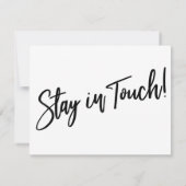 "J'ai déménagé" Écriture moderne Carte blanche noi (Dos)