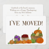 J'ai déménagé ! Faire-part d'adresse Thanksgiving (Devant / Derrière)