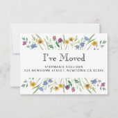 J'ai déménagé Floral Moving Faire-part Mini carte (Devant)