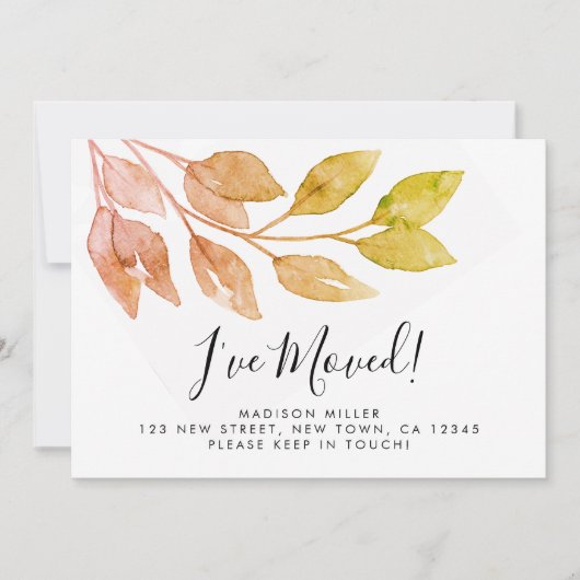 J'ai déménagé le feuillage d'automne Faire-part de (Devant)