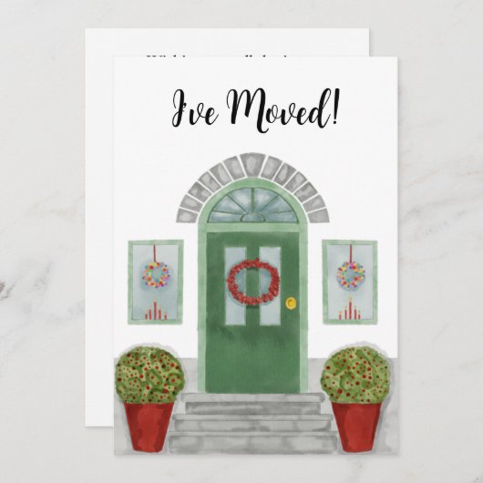 J'ai déménagé ! Maison de Noël Invitation (Devant / Derrière)