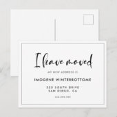 J'ai déménagé Moderne faire-part de typographie te (Devant / Derrière)