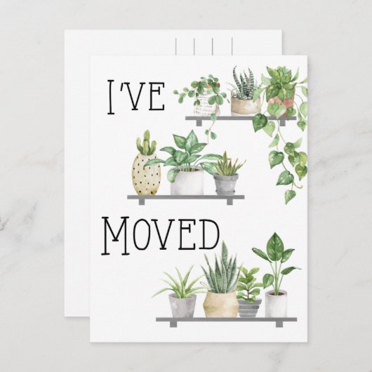 J'ai déménagé Moving Faire-part carte postale (Devant / Derrière)