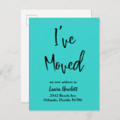 J'ai déménagé Moving Faire-part Modern Script (Devant / Derrière)