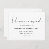 J'ai déplacé des faire-part minimalistes manuscrit (Devant / Derrière)