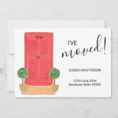 J'ai déplacé Faire-part d'aquarelle de porte rouge (Devant)