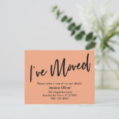 J'ai déplacé la carte Saumon d'écriture moderne (Debout devant)