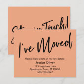 J'ai déplacé la carte Saumon d'écriture moderne (Devant / Derrière)