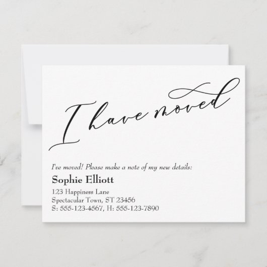 J'Ai Déplacé Un Nouveau Faire-part D'Adresse (Devant)