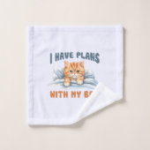 J'ai des plans avec mon lit - Cosy Orange Chat (Gant de toilette)