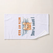 J'ai des plans avec mon lit - Cosy Orange Chat (Serviette à main)