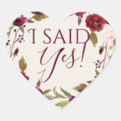 J'ai dit Oui ! Autocollants floraux de Bourgogne (Devant)