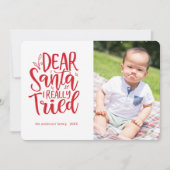 J'ai essayé... Drôle Carte photo de Noël (Devant)