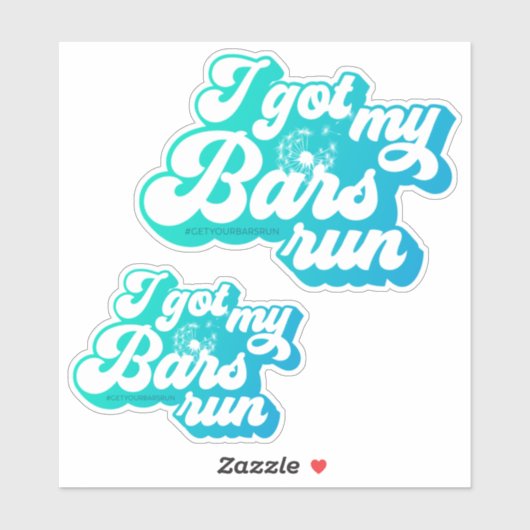 J'Ai Eu Mes Bars Run - Bleu Vinyl Sticker (Feuille)