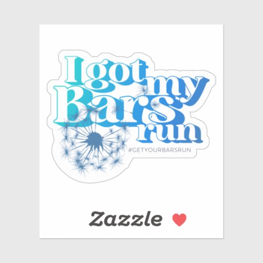 J'Ai Eu Mes Bars Run - Stickers Vinyl Bleu (Feuille)