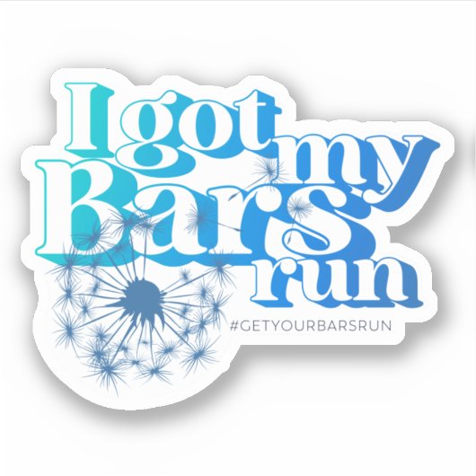 J'Ai Eu Mes Bars Run - Stickers Vinyl Bleu (Devant)