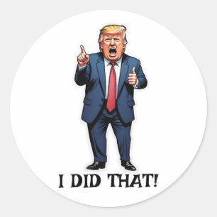 "J'Ai Fait Ça !" Stickers Trump Standing Carton