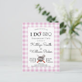 J'AI Fiançailles Photo Pink Plaid BBQ Invitation (Debout devant)