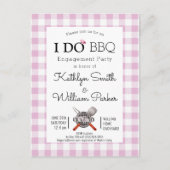 J'AI Fiançailles Photo Pink Plaid BBQ Invitation (Devant)