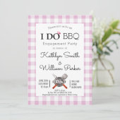 J'AI Fiançailles Pink Plaid BBQ Party Invitation (Debout devant)