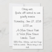 J'ai secoué mes invitations de la Réunion de (Dos)