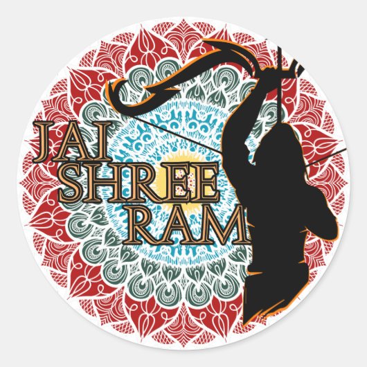 Jai Shree Ram Ronde Sticker (Voorkant)