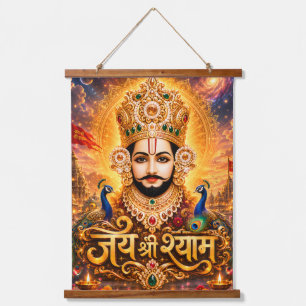 Jai Shri Khatu Shyam Ji Devotionele Kunst Hangend Wandkleed