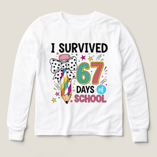 j'ai survécu 67 jours de chemise d'école (Motif recto)