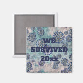 J'ai survécu à Blue Covid Virus Magnet (Recto/Verso)