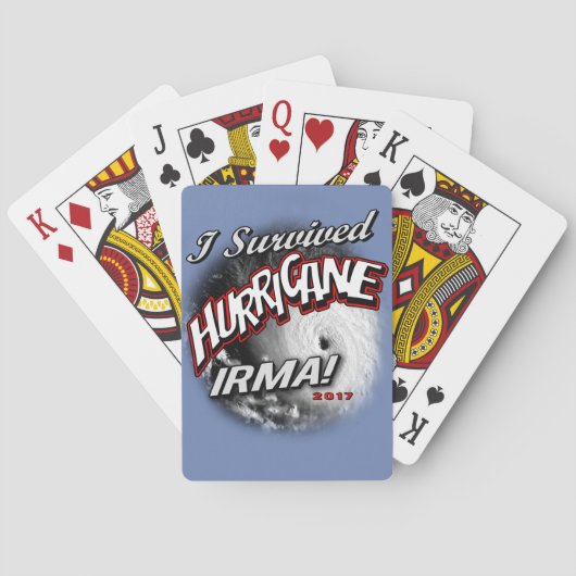 J'ai survécu à des cartes de jeu d'Irma d'ouragan (dos)