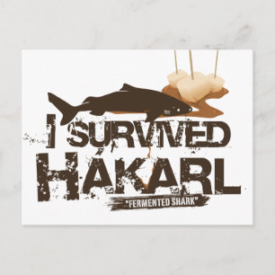 J'ai survécu à la carte postale Hákarl