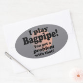 J'Ai Un Problème Avec Ce Sticker Ovale Bagpipe (Enveloppe)