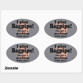 J'Ai Un Problème Avec Ce Sticker Ovale Bagpipe (Feuille)