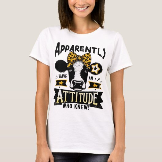 J'Ai Un T-shirt Design Vache Attitude (Devant)