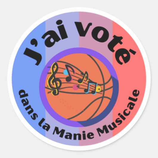 J'ai voté ! Autocollant générique Manie Musicale (Devant)