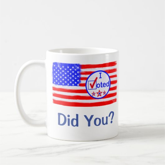 "J'Ai Voté, N'Est-Ce Pas ?" Voter Droits Mug (Gauche)