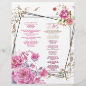 J'Ai Vu Poème Papier Stationnaire Personnalisé (Dos)