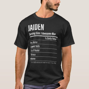 Jaiden Serving Maat Voeding Label Calorieën T-shirt
