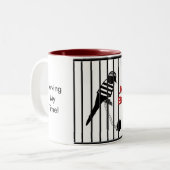 Jail Bird Tweekleurige Koffiemok (Voorkant links)