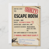 Jail Escape Room Anniversaire Invitation (Devant)