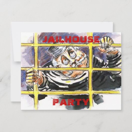 JAILHOUSE THEMED INVITATION HOST A POKIE PARTIJ KAART (Voorkant)